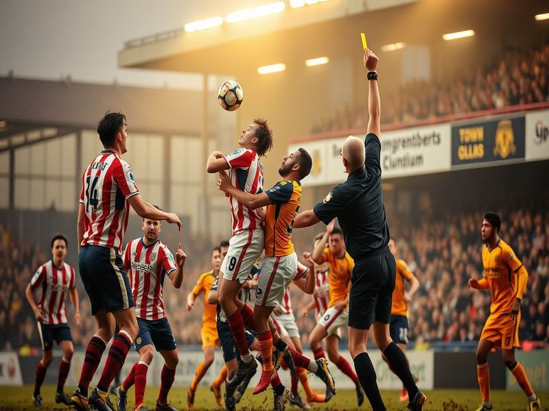 A packed stadium with Doncaster Rovers and Mansfield Town players in mid-action during a fiercely contested match. The Doncas
