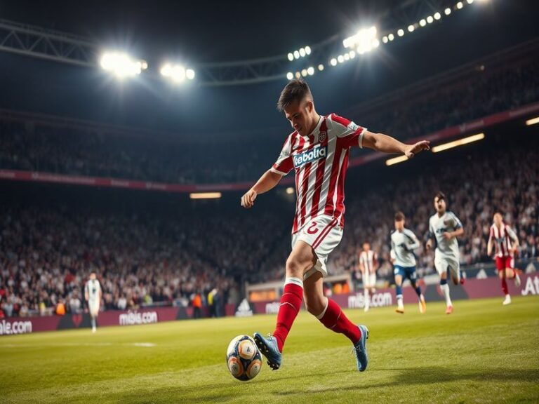 A vibrant matchday scene at Estadio de Vallecas, featuring Rayo Vallecano players in action against Elche C.F., with fans in