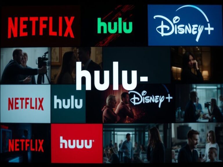 A split-screen collage featuring key scenes from top streaming shows: a tense moment from a Korean thriller, a comedic scene