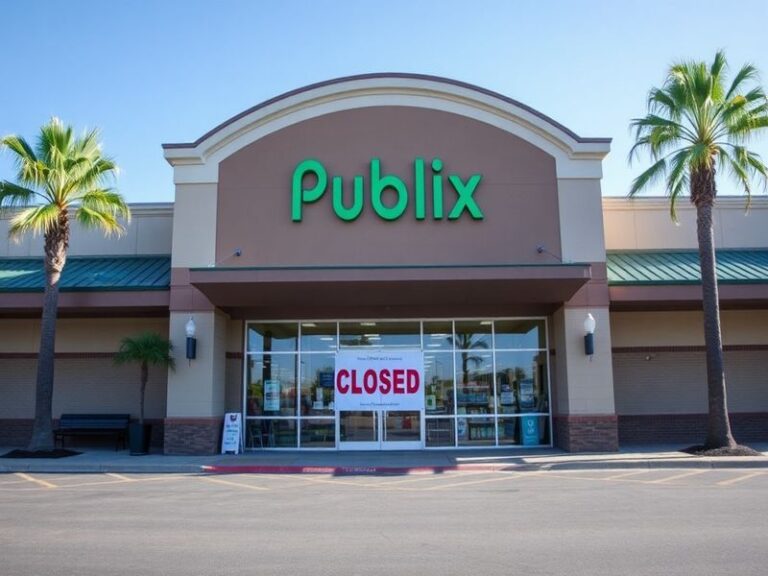 A well-lit Publix grocery store interior with shoppers selecting fresh produce, Easter decorations visible in the background,