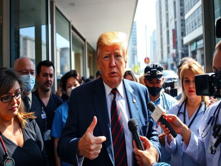A wide-angle view of Walter Reed National Military Medical Center in Bethesda, Maryland, showing the main entrance and a U.S.