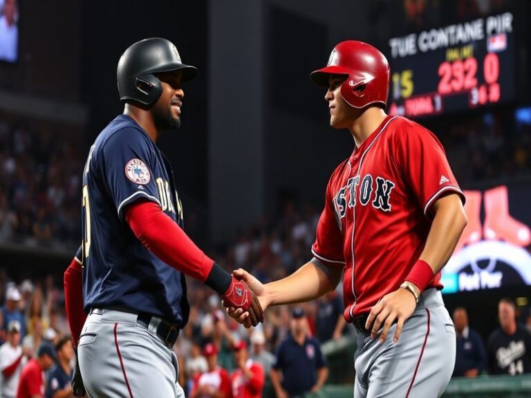 A vibrant shot of Petco Park during a Padres game, with the field illuminated under the lights. The stadium is packed with fa