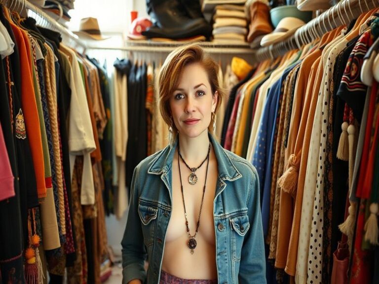 A vibrant streetwear shoot featuring Jacy Jayne in her signature oversized denim jacket, cargo pants, and chunky sneakers, se