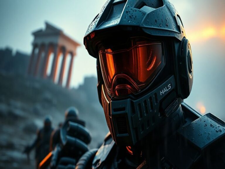 A split-screen image showing the evolution of Halo campaign design: the original 2001 Halo: Combat Evolved on the left with i