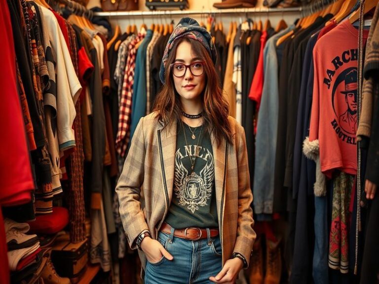 A stylish portrait of Jacy Jayne wearing a vibrant mix of traditional West African prints and modern streetwear, set against