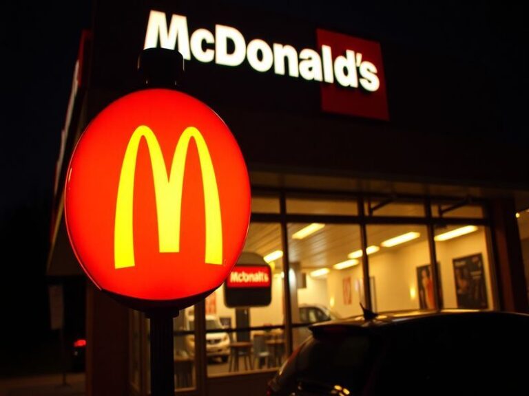 A split-screen image showing a McDonald's restaurant exterior with 'CLOSED' sign on Easter Sunday in a European city (left) a