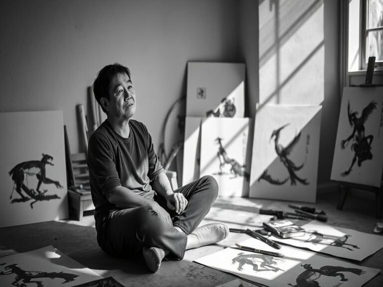 A serene architectural photograph of the Harmony Pavilion in Jeju Island, showing its integration with the natural basalt lan
