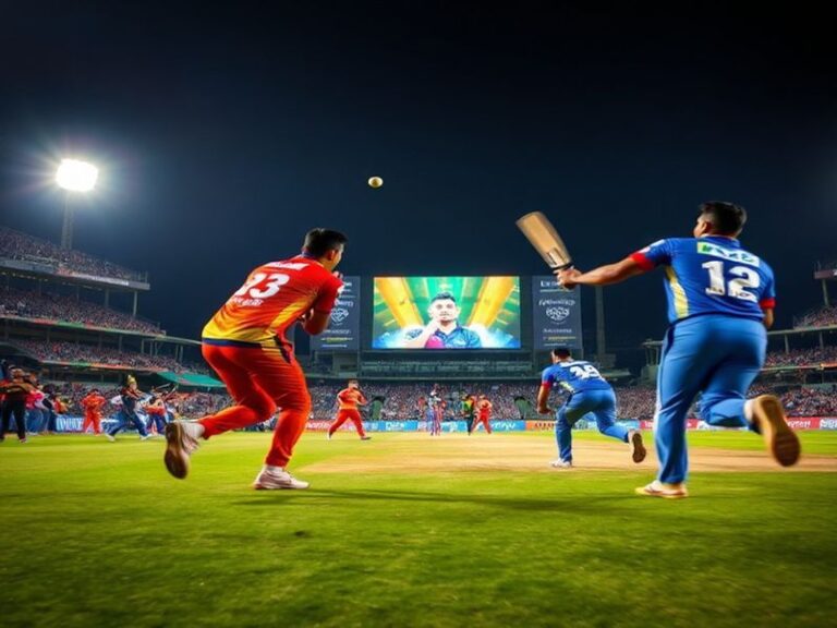 A split-screen image of Travis Head smashing a six past midwicket while a Lucknow Super Giants fielder watches helplessly, wi