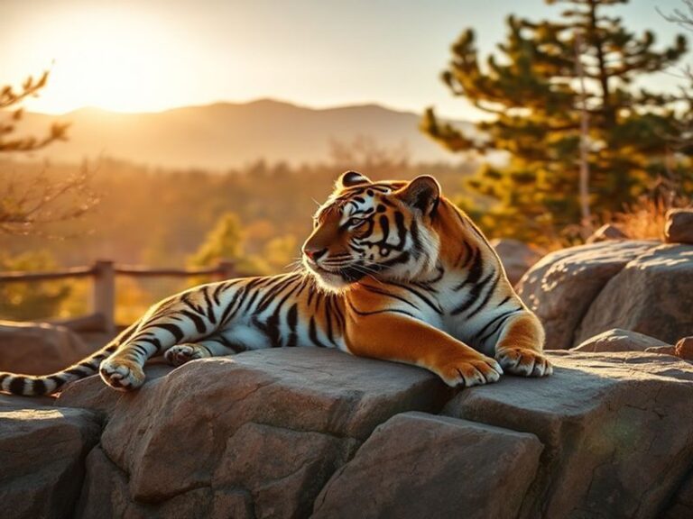 A wide-angle view of Denver Zoo in City Park, showing lush green landscapes, a crowd of diverse visitors, and modern animal h