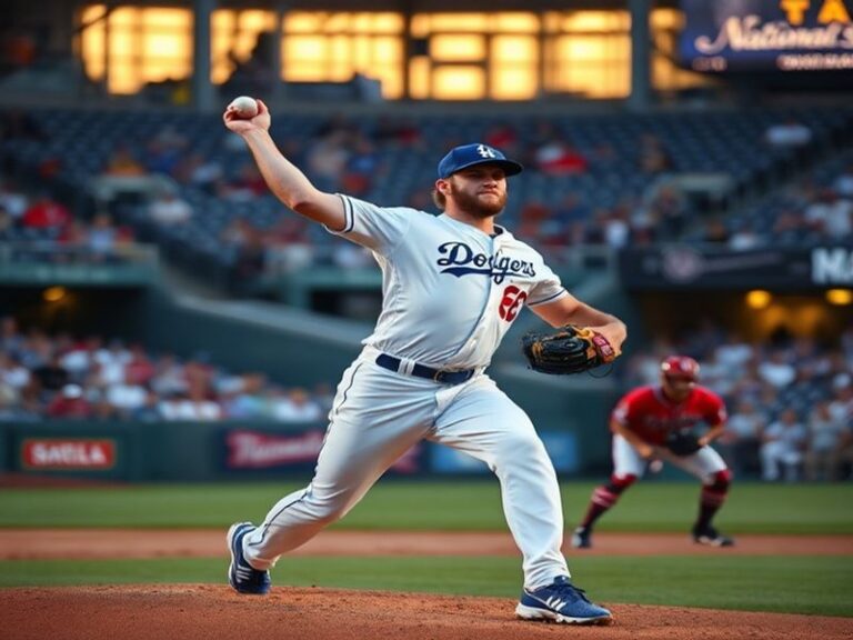 A split-screen image: Left side shows the Nationals' red, white, and blue uniforms at Nationals Park with the U.S. Capitol in