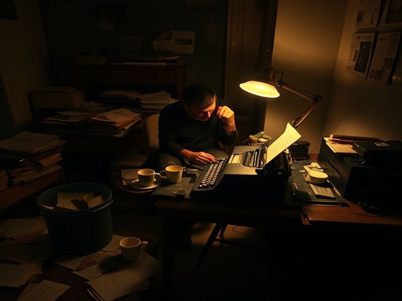 A split-screen image showing CJ Kayfus in a thoughtful pose on one side and a collage of news headlines, social media icons,