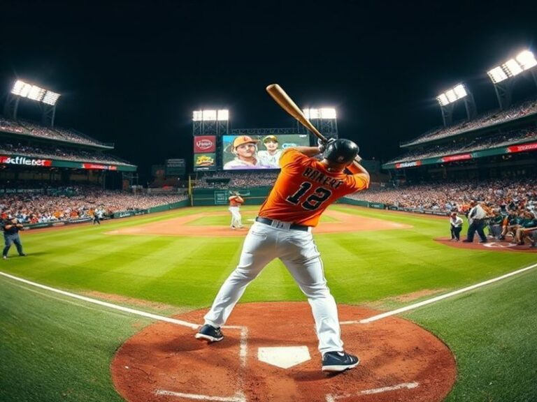 A split-screen image showing a Houston Astros player at bat at Minute Maid Park on the left and an Oakland Athletics pitcher