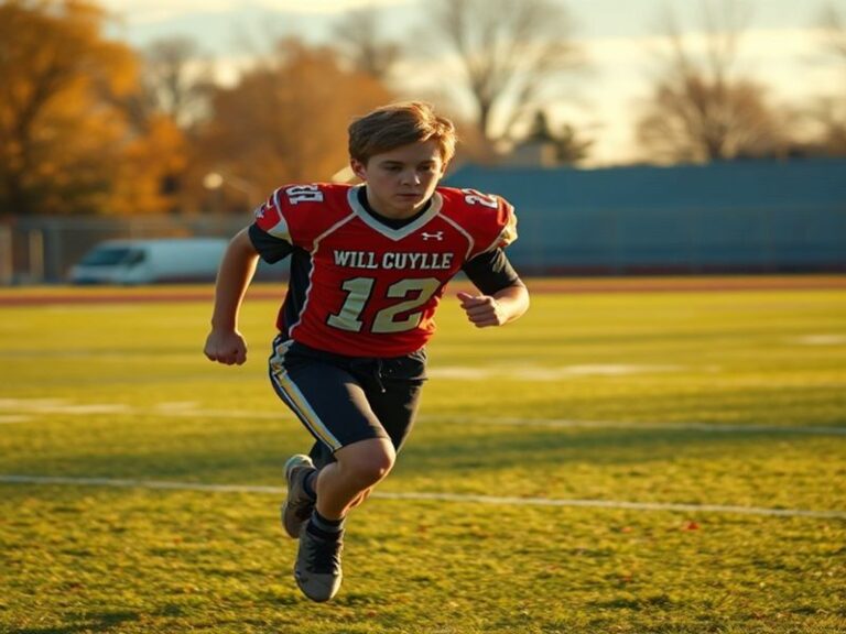 A dynamic action shot of Will Cuylle mid-game, skating with intensity on an indoor rink, wearing a New York Rangers jersey, w