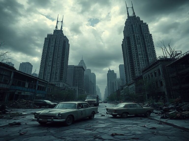 A moody screenshot of State of Decay 3 gameplay featuring a survivor in a fortified base, surrounded by zombies in a misty, o