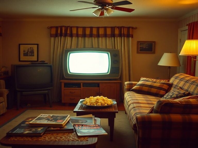 A split-screen image showing a vintage TV on one side with classic shows like 'I Love Lucy' playing, and a modern 4K TV on th