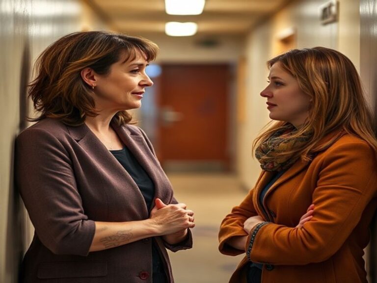 A candid photo of Alison Hammond speaking confidently at a public event, with a warm smile and professional attire, set again