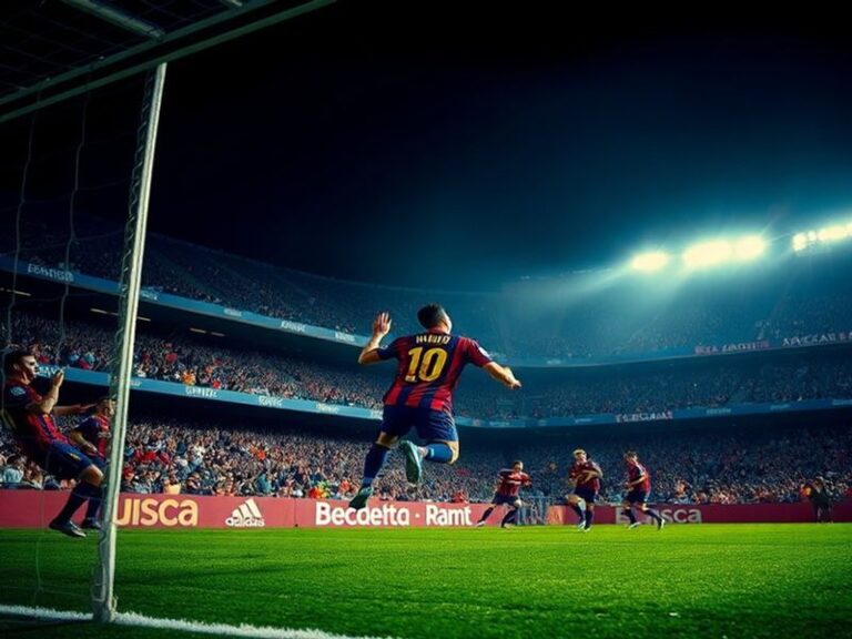 A high-intensity action shot from a Barcelona Atlètic vs Levante Badalona match at Estadio Municipal de Badalona, showing pla