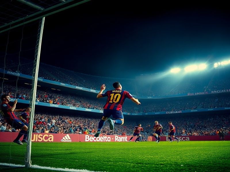 A high-intensity action shot from a Barcelona Atlètic vs Levante Badalona match at Estadio Municipal de Badalona, showing pla