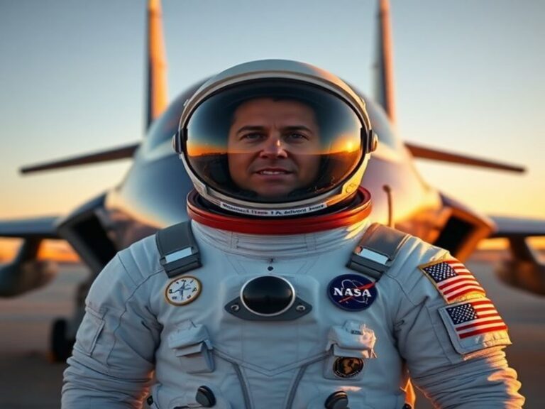 A high-resolution image of Reid Wiseman in a NASA flight suit, either in Mission Control or during a live broadcast from the