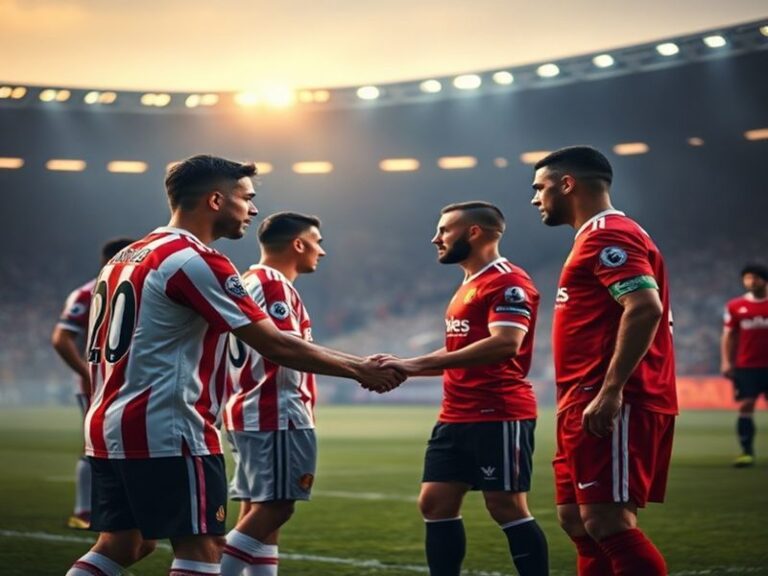 A vibrant matchday scene at Estádio da Luz with Casa Pia players in dark blue facing Benfica's red and white, surrounded by p