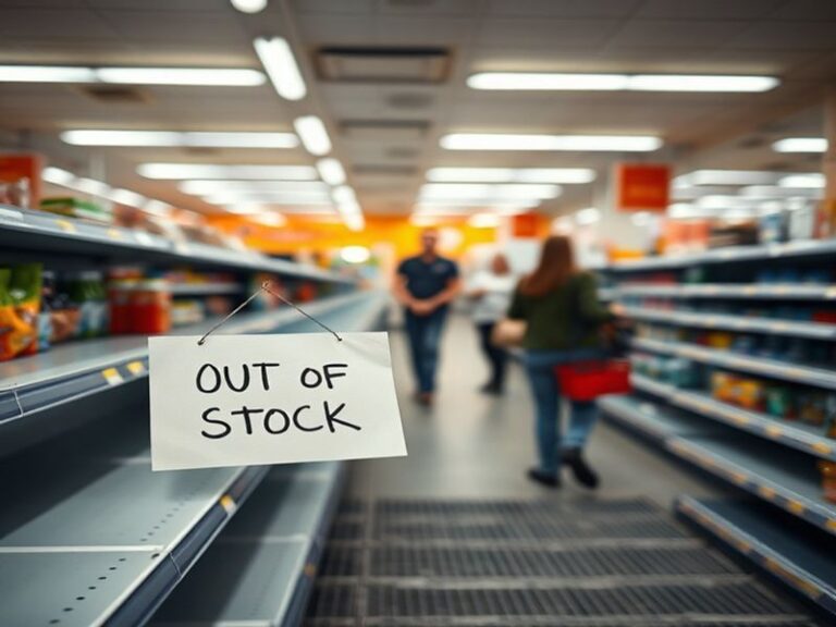 A split-image visual: on one side, a busy shipping port with containers stacked high, symbolizing global trade; on the other,