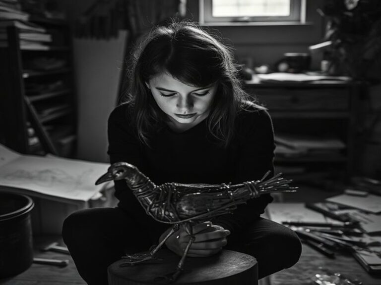 A 13-year-old girl in a purple and white track uniform sprinting down a cinder track at a youth track meet, with blurred spec