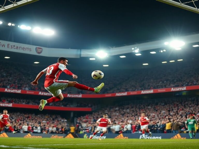 A split-screen image showing Sporting CP’s youth academy players in action at Alcochete on one side, and Arsenal’s first team
