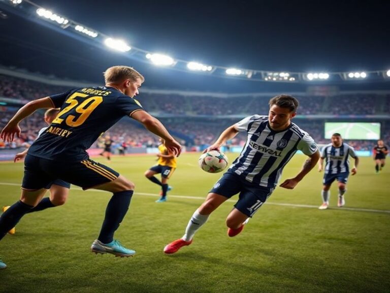 A dynamic mid-game shot of Nashville SC vs Club América at Geodis Park, showing players in motion, fans in the stands, and th