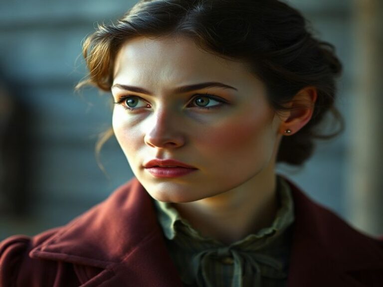 A dynamic portrait of Danielle Deadwyler on set, mid-performance with expressive facial features, wearing period-appropriate