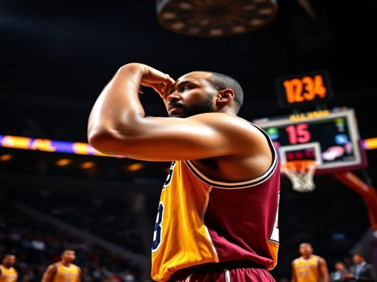 A mid-career photo of Derek Fisher in a suit coaching on the sidelines, with a blurred NBA court in the background. He is foc