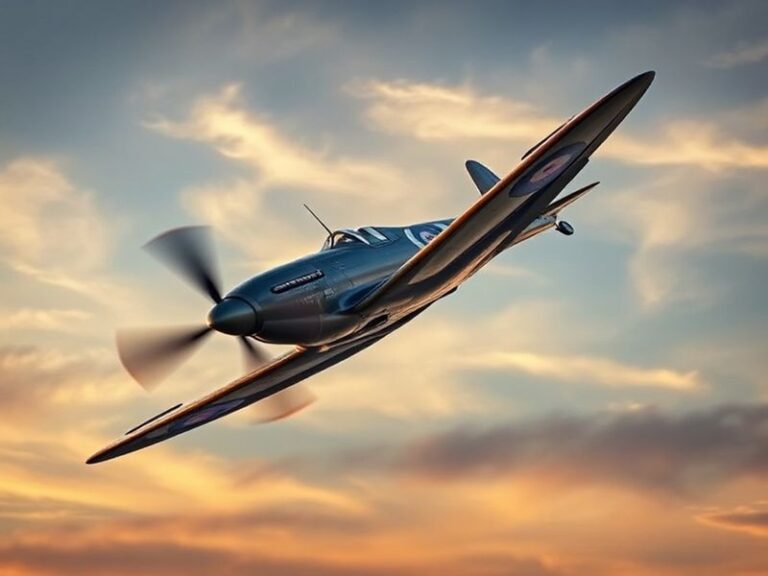 A restored Supermarine Spitfire in mid-flight, banking slightly to show its elliptical wings and distinctive camouflage. The