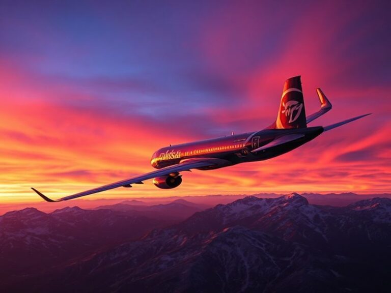 An Alaska Airlines aircraft flying over scenic landscapes, showcasing its commitment to connecting diverse destinations and c