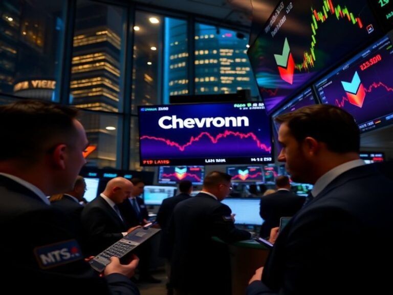 A dynamic image of an oil rig at sunset, symbolizing the energy industry, with a backdrop of vibrant colors reflecting the ch