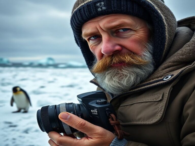 A professional portrait of Doug Allan in a mid-century office setting, surrounded by vintage computer hardware and blueprints