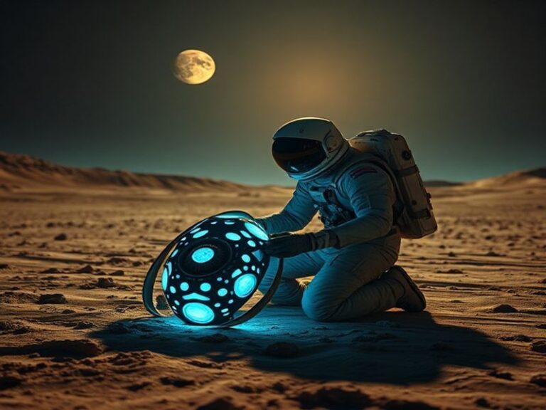 A dark, industrial space station corridor with flickering neon lights and a looming Xenomorph shadow. The scene is tense and