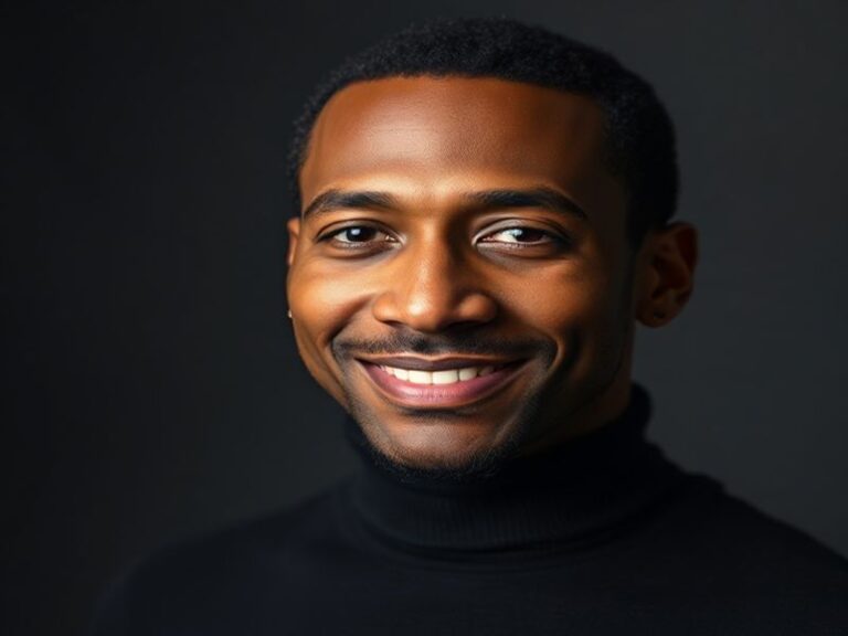 Rege-Jean Page in a stylish, slightly off-duty pose against a soft London backdrop, wearing a tailored blazer with an open co