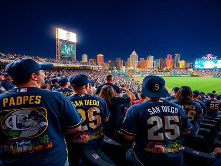 An artistic representation of the San Diego Padres City Connect jersey featuring vibrant colors and local San Diego landmarks