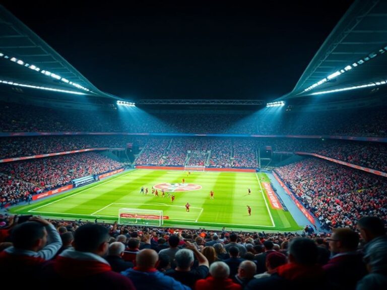 A dramatic pre-match scene at Wembley Stadium during an FA Cup semi-final, featuring players from two rival teams walking out