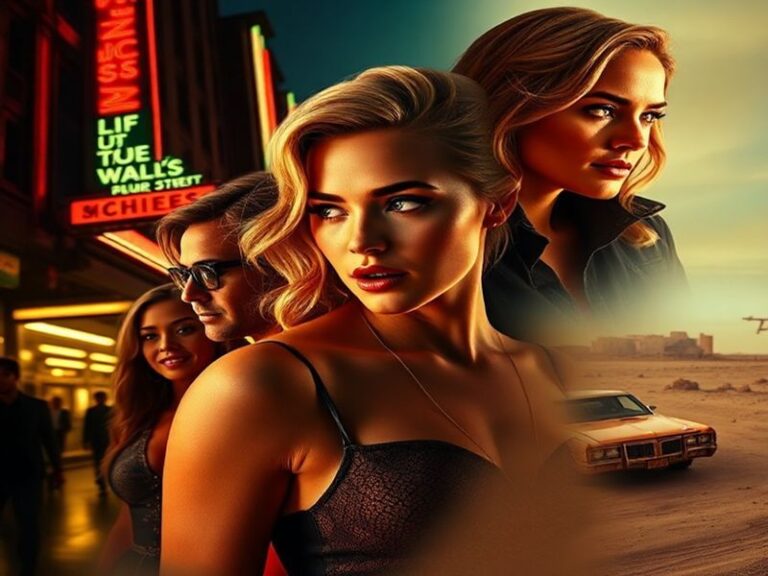 A vibrant film still of Margot Robbie in a red dress as Barbie, surrounded by pastel accessories, symbolizing joy and empower