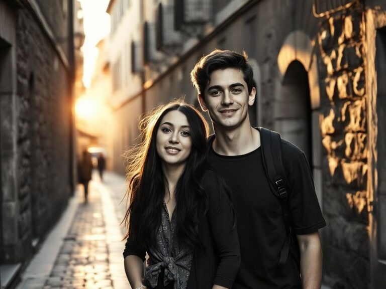 A split-screen image showing Abbey Carter and David Mercer filming a video together in a modern home office setup, with behin