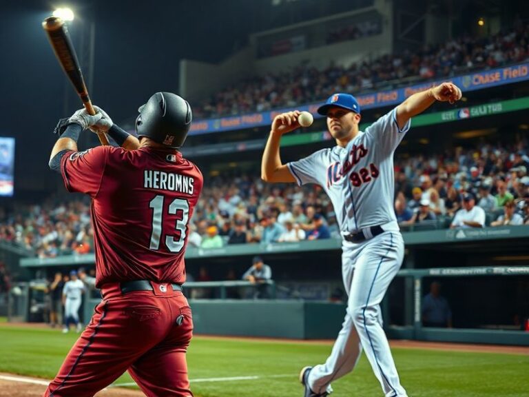 A split-screen image of Zac Gallen pitching for the Dbacks on the left and Jacob deGrom for the Mets on the right, with the s