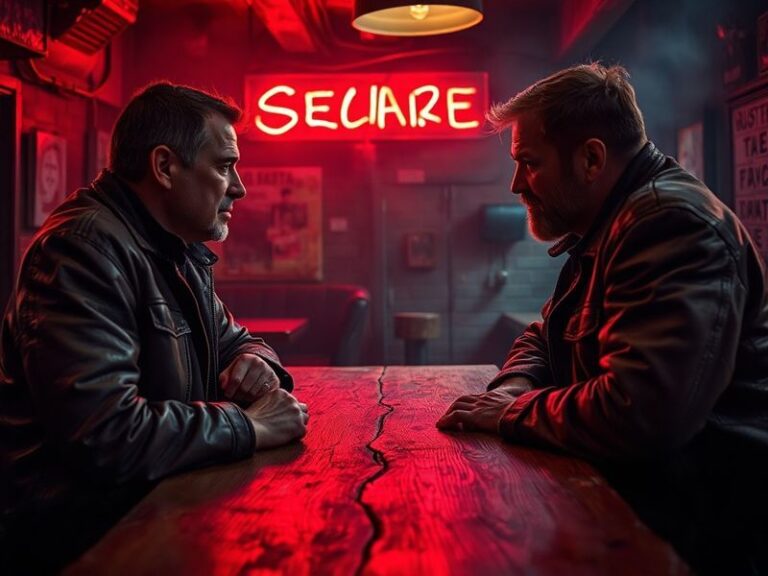 A tense dinner scene between Ali Wong and Steven Yeun in Beef Season 2, with dramatic lighting and expressive faces highlight