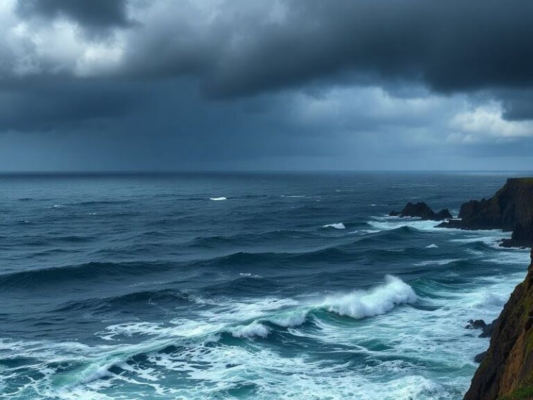 A satellite image showing sea surface temperature anomalies in the Pacific Ocean during an El Niño event, with warmer-than-av
