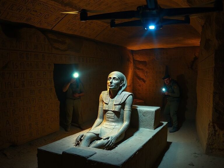 A promotional poster for The Mummy: Tomb of the Dragon Emperor featuring Jet Li as the Emperor Han, with action figures and a