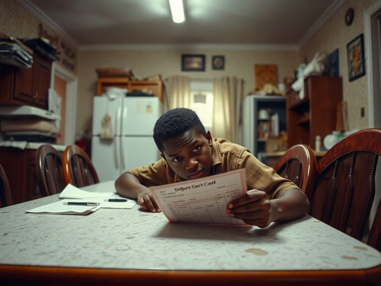 A split-screen image of the Wilkerson family sitting awkwardly on a couch, with Malcolm looking frustrated in one half and Re