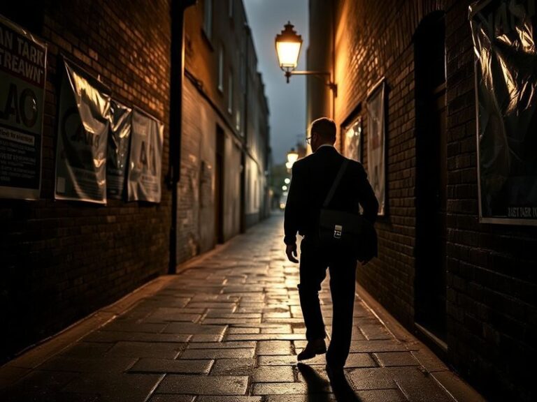 A mid-century portrait of Lee Milne in a climbing gym, surrounded by modern climbing walls and gear. He is mid-conversation w