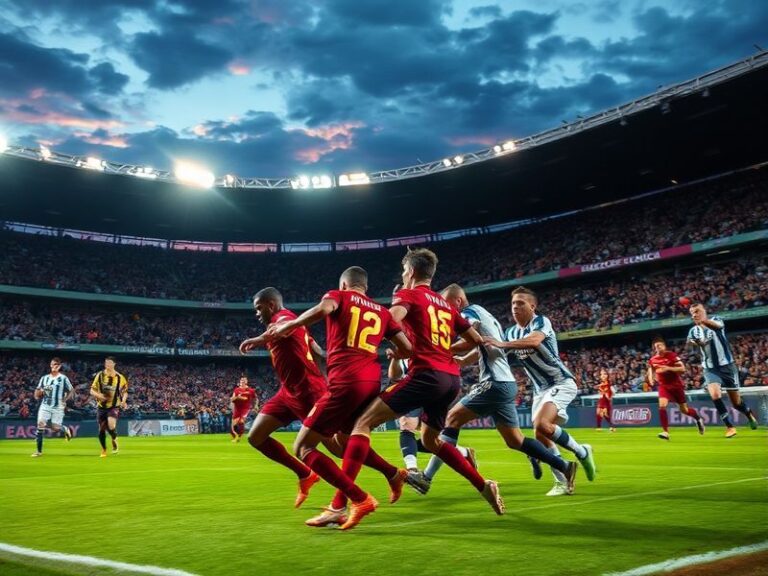 A dramatic shot of Roma’s Paulo Dybala celebrating his goal against Pisa at the Olimpico, with Pisa players in pursuit and fa
