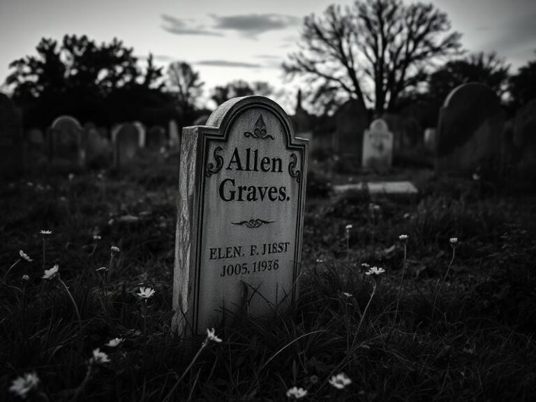 A split-image illustration showing a bookshelf with Allen Graves' works in multiple languages (Japanese, English, Spanish) on