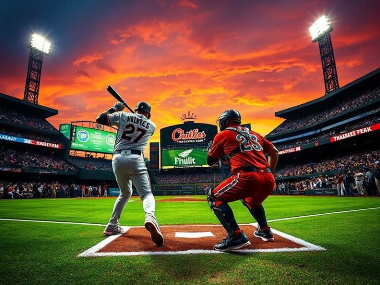 A vibrant baseball stadium scene at night, with the Diamondbacks and Phillies dugouts visible. The Diamondbacks' teal uniform