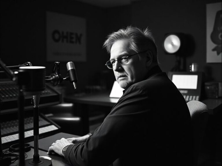 A professional headshot of Steven Weber mid-career, dressed in a casual yet polished style, standing in a New York City theat